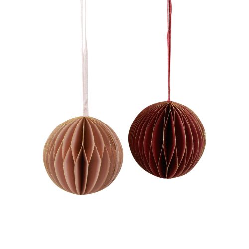 Honeycomb bollar julbordeaux rosa Ø8cm 4st