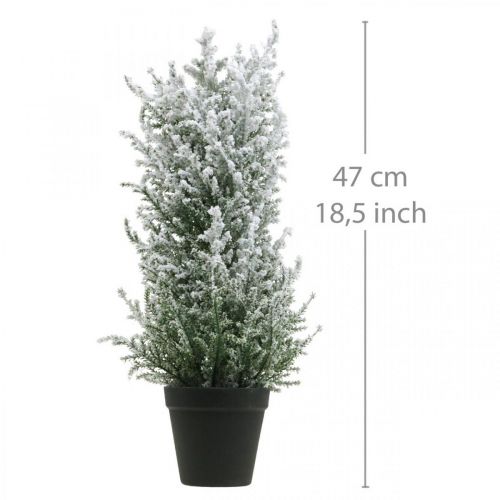 Artikel Konstgjord enbär i kruka insnöad konstväxt H47cm