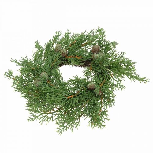 Floristik24 Konstgjord enbarkrans, dekorativ kransbär, kottar Ø25cm