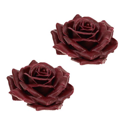 Vaxros mörk röd Ø10cm 6st