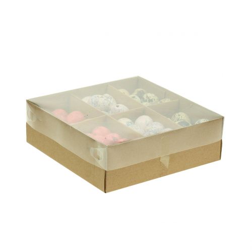 Floristik24 Vaktelägg sortiment rosa, rosa, natur 3cm 62st