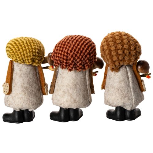 Gnomfigur med skägg och spetsig hatt, 10 cm, 3 stycken | Floristik24.se