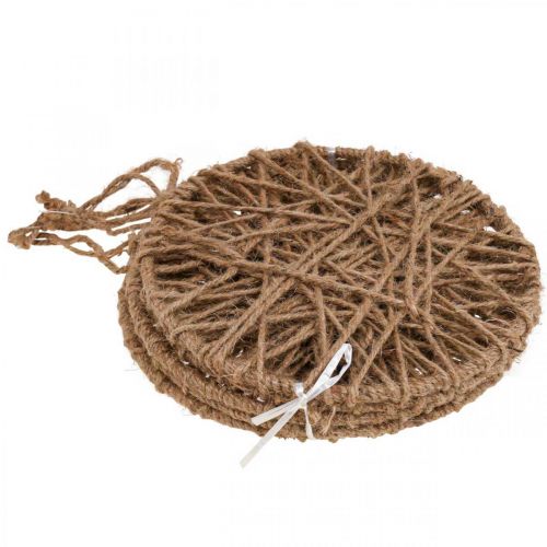 Floristik24 Väggdekoration boho stil, dekorativt ring juteband Ø23cm 5st