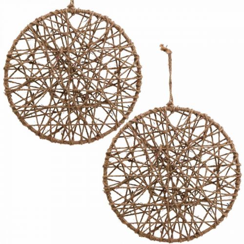 Floristik24 Väggdekoration boho stil, dekorativt ring juteband Ø28,5cm 4st