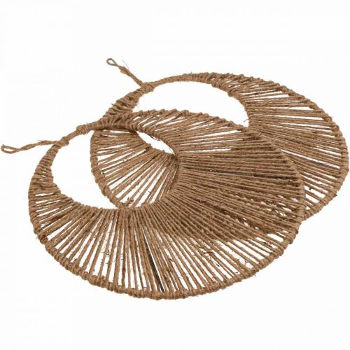 Artikel Väggdekoration boho stil, dekorativt ring juteband Ø38,5cm 2st