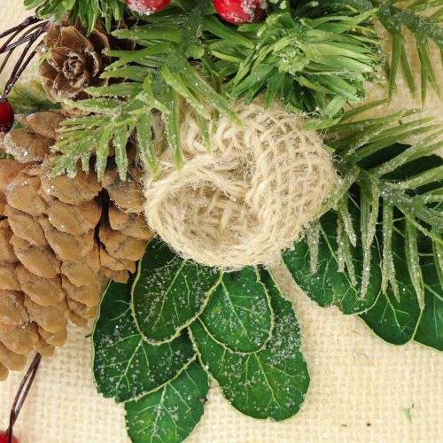 Artikel Väggdekoration julklocka jute blandade H20cm 2 st