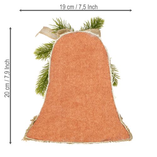 Artikel Väggdekoration julklocka jute blandade H20cm 2 st