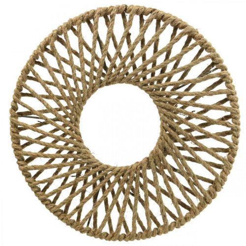 Väggdekoration Boho stil, dekorativt juteband Ø38cm