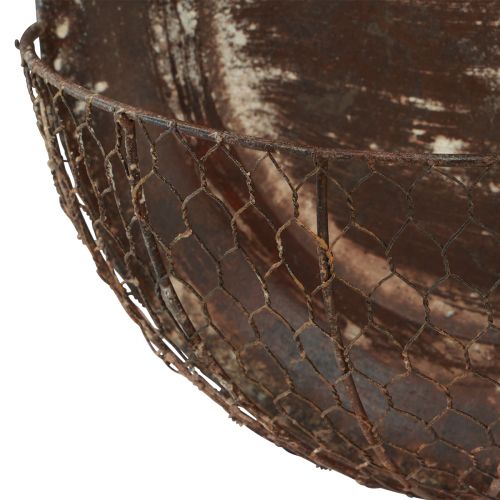 Artikel Väggdekoration metall dekorativ korg rost dekorativ panna brun H58cm
