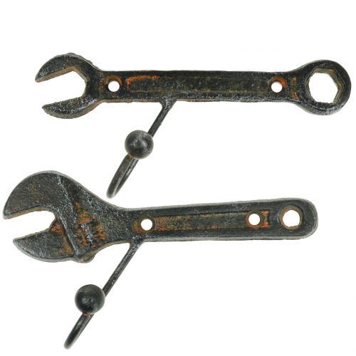 Floristik24 Väggkrokverktyg mörkbrunt 14cm 2st