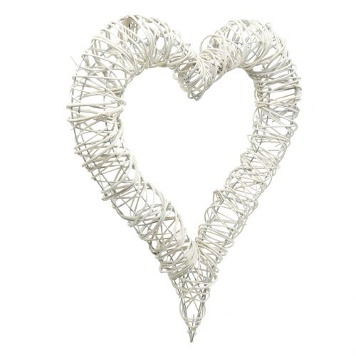 Floristik24 Willow hjärta vit 30 cm x 35 cm