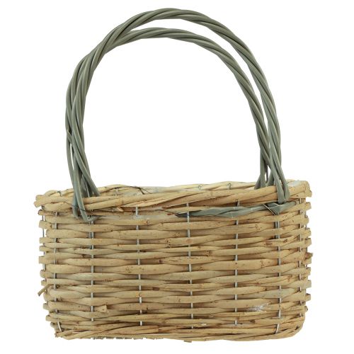 Floristik24 Flätad korg växtpåse korg naturgrå 26,5x14x30cm