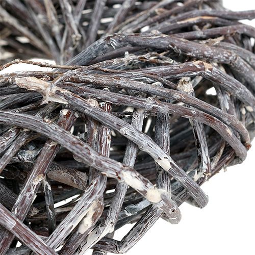 Floristik24 Flätad krans Ø28cm grå, tvättad