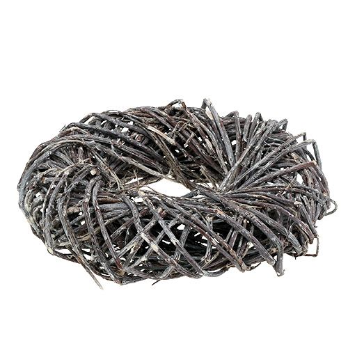 Floristik24 Flätad krans Ø28cm grå, tvättad