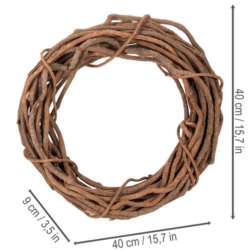 Naturlig pilkrans som hantverkskrans för blomsterhandel, 40 cm | Floristik24.se