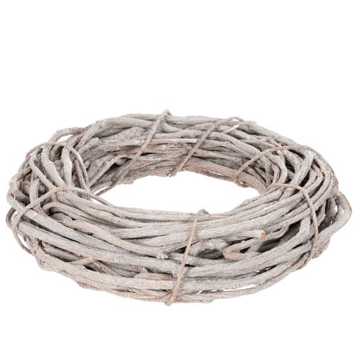 Pilkransdekoration, krans gjord av vitkalkade grenar, 40 cm | Floristik24.se
