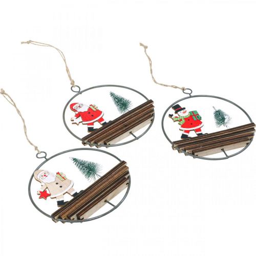 Artikel Julhänge Santa Claus snögubbe Ø12cm 3st