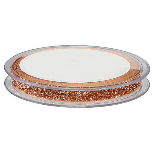 Artikel Julband rosa koppar glitter dekorationsband 10mm 10m