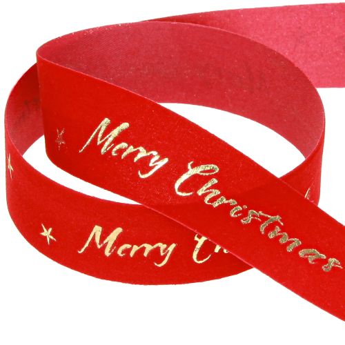 Artikel Julband rött guld “Merry Christmas” band 25mm 20m