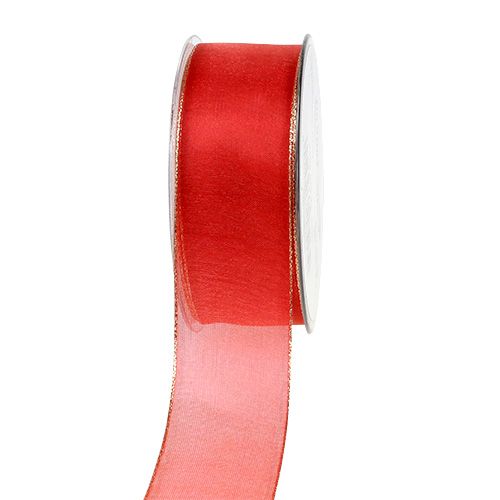Julband rött med guldkant, formbart 40mm 20m