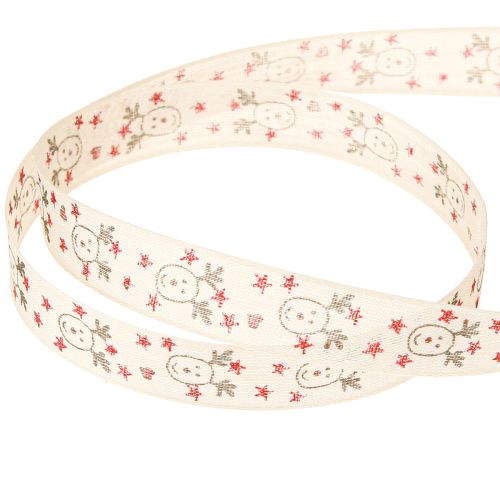 Artikel Julband med renvit kräm robust kant 15mm 18m