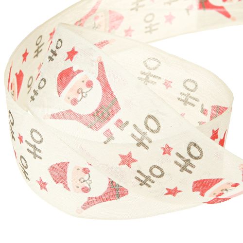 Artikel Julband med tomte bomullsband kräm 40mm 15m
