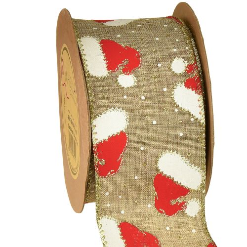 Julband med tomteluvor, brunt, 60 mm, 10 m