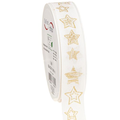 Julband med stjärnmotiv vitguld 25mm 18m