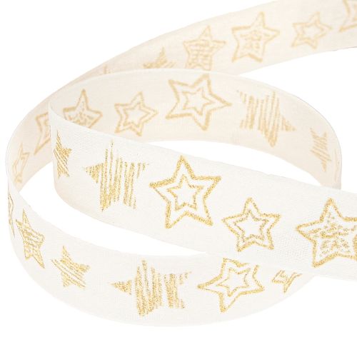 Artikel Julband med stjärnmotiv vitguld 25mm 18m