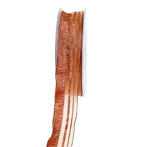 Floristik24 Julband med kopparremsor 25mm 20m