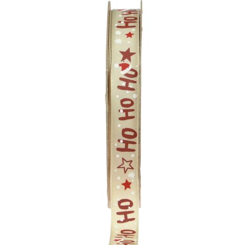 Artikel Julband “Ho Ho Ho” presentband beige 15mm 15m