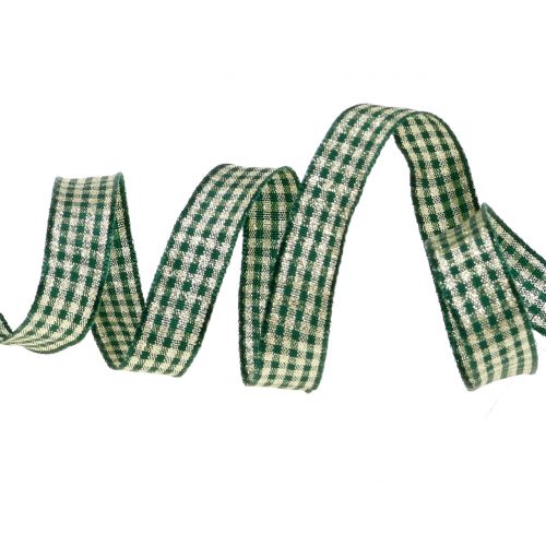 Floristik24 Julbandbandskontrollband med glimmergrön 15mm 20m