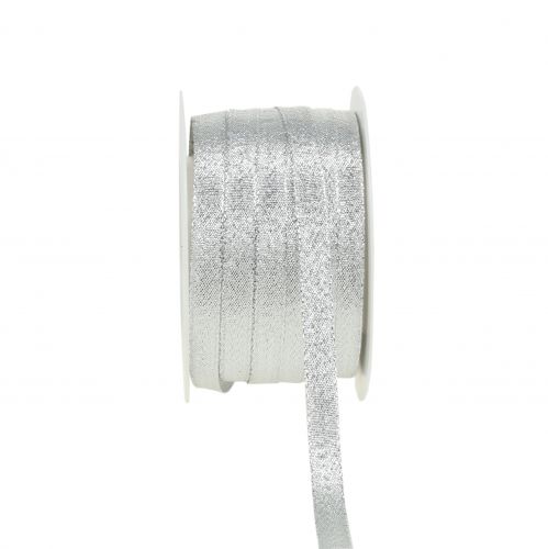 Floristik24 Julband lurex silver 10mm 50m