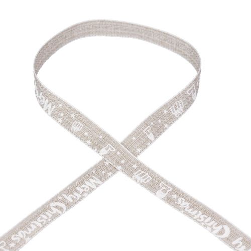 Artikel Julband Merry Christmas Band Beige 15mm 20m