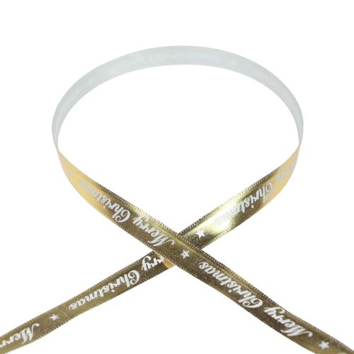 Artikel Julband Merry Christmas Band Vitguld 10mm 20m