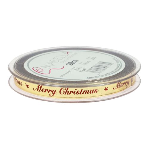 Artikel Julband Merry Christmas Band Rött Guld 10mm 20m