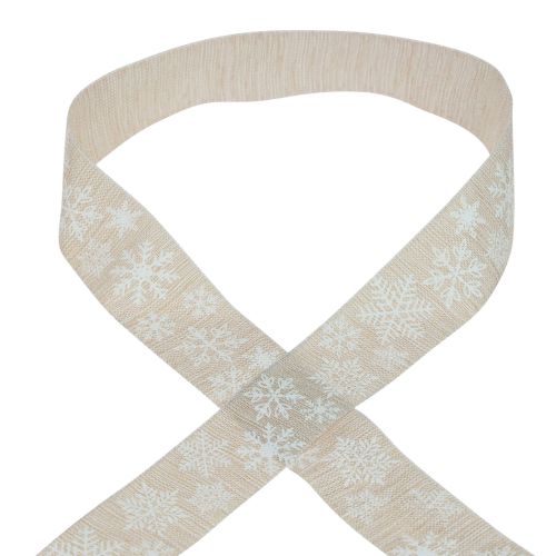 Artikel Julband snöflinga beige presentband 35mm 15m