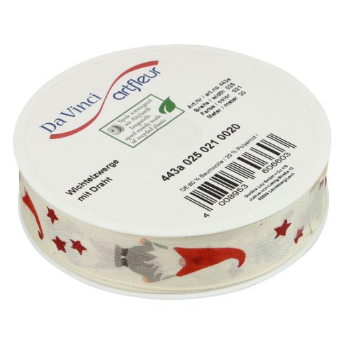 Artikel Presentband Julband gnome cream 25mm 20m