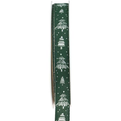 Artikel Julband med granar presentband grönt 15mm 20m