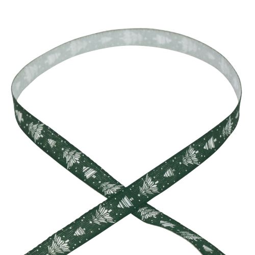 Artikel Julband med granar presentband grönt 15mm 20m