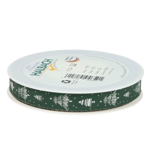 Artikel Julband med granar presentband grönt 15mm 20m