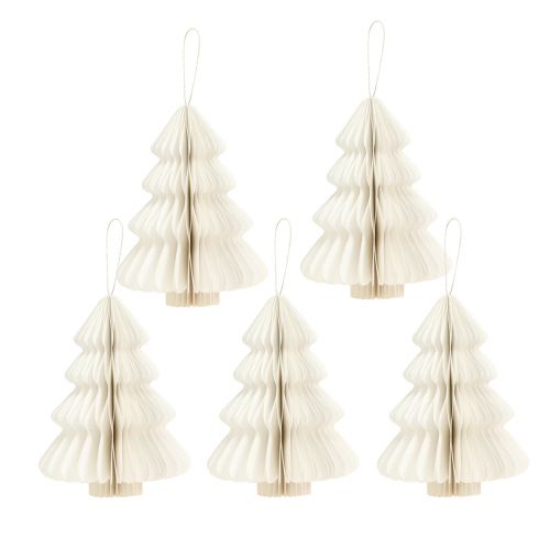 Artikel Julgranspapper jul vit silver 20cm 5st