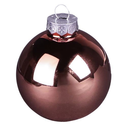 Artikel Julgranskulor av glas rosa aprikos Ø6cm 24 st