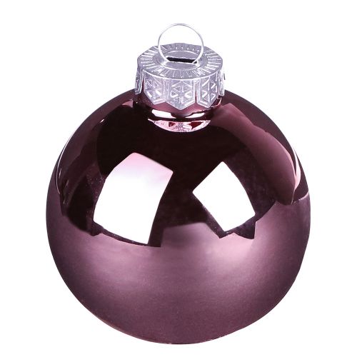 Artikel Julgranskulor av glas rosa aprikos Ø6cm 24 st