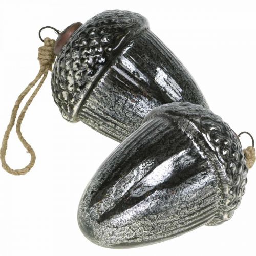 Artikel Vintage julgransdekoration ekollon glas julhänge H14cm Ø10cm 2st