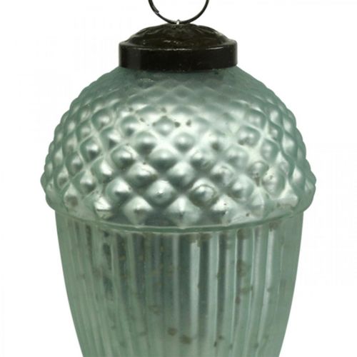 Floristik24 Julgransprydnader ekollon glas mint 11-14,5 cm set om 3