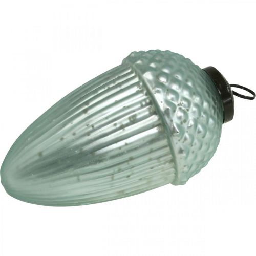 Floristik24 Julgransprydnader ekollon glas mint 11-14,5 cm set om 3