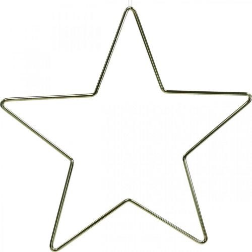 Juldekoration metallstjärna gulddekoration stjärnhänge 20cm 6st