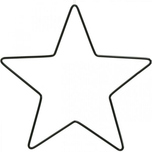 Artikel Juldekoration metallstjärna svart stjärnhänge 15cm 6st