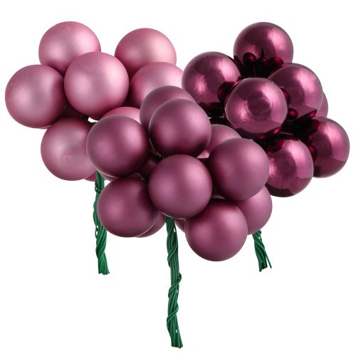 Floristik24 Juldekoration spegel bär rosa bär Ø25mm 140 st